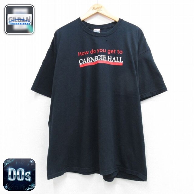 00s 半袖Tシャツ CARNEGIE HALL ブラック メンズXL相当 | 古着