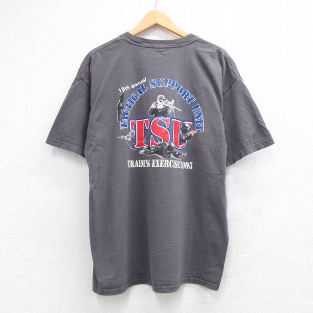 00s 半袖Tシャツ TSU グレー メンズXL相当 | 古着
