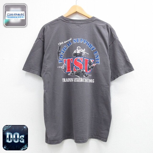 00s 半袖Tシャツ TSU グレー メンズXL相当 | 古着