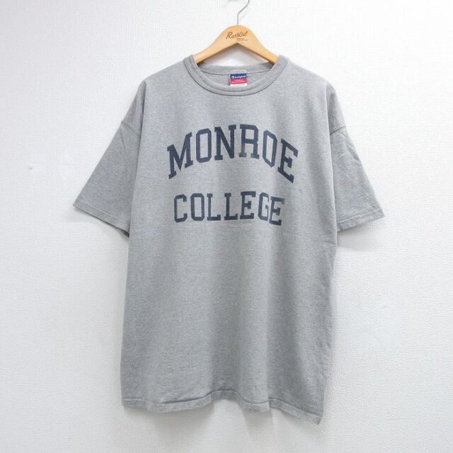 チャンピオン 00s 半袖Tシャツ MONROE カレッジ グレー メンズXL相当 | 古着