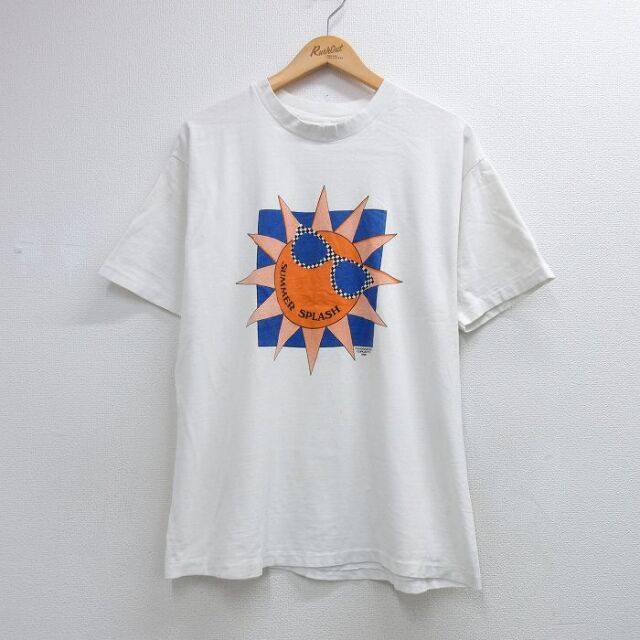 ヘインズ 80s 半袖Tシャツ SUMMER SPLASH ホワイト メンズXL相当 | 古着