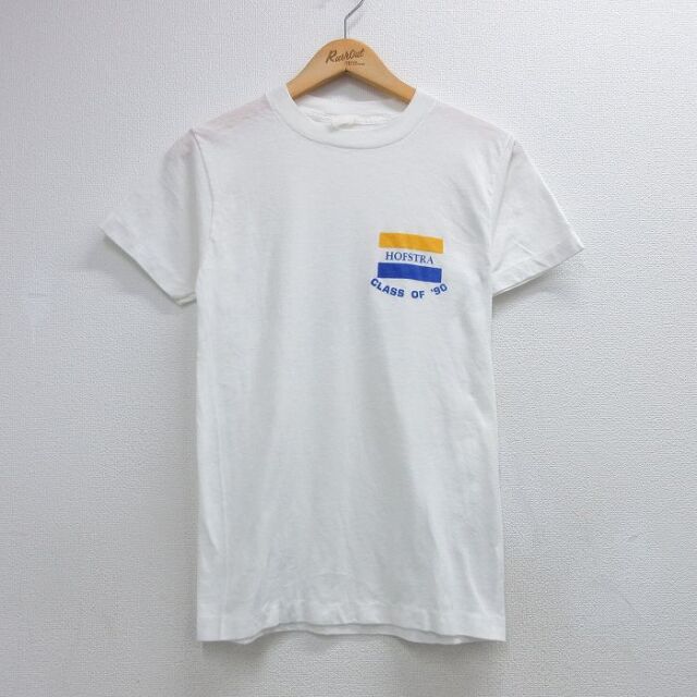 90s 半袖Tシャツ HOFSTRA ホワイト メンズS相当 | 古着
