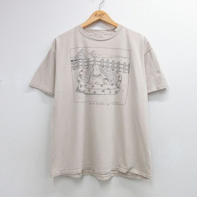 オニータ 90s 半袖Tシャツ MOSES ベージュ メンズXL相当 | 古着