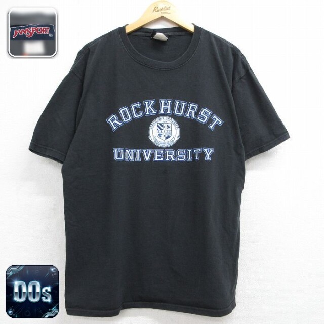 ジャンスポーツ 00s 半袖Tシャツ ROCKHURST ブラック メンズXL相当 | 古着