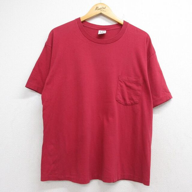 ギャップ 90s 半袖Tシャツ 胸ポケット付き バーガンディ XL | 古着