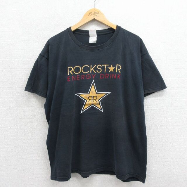 フルーツオブザルーム 00s 半袖Tシャツ ロックスターエナジードリンク ブラック メンズXL相当 | 古着
