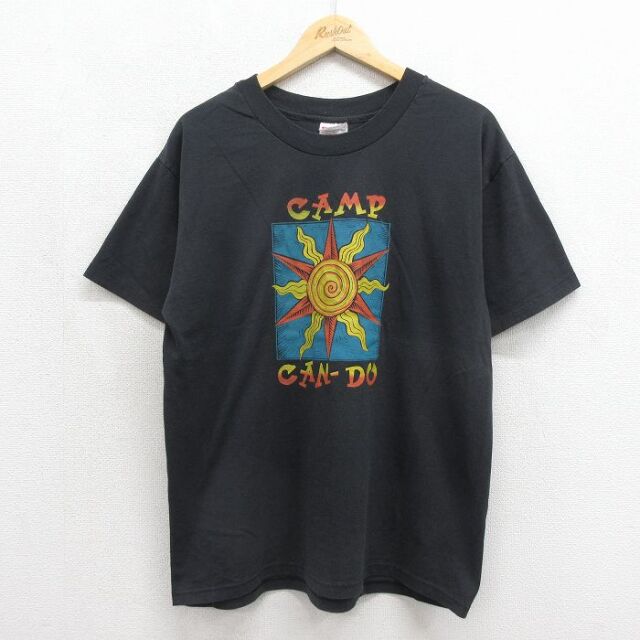 ヘインズ 00s 半袖Tシャツ 太陽 ブラック メンズL相当 | 古着