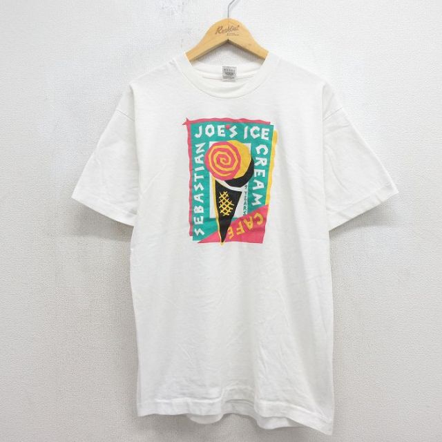 フルーツオブザルーム 90s 半袖Tシャツ アイスクリーム ホワイト メンズL相当 | 古着