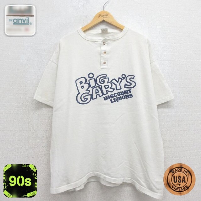 90s 半袖Tシャツ BIG GARYS ホワイト メンズXL相当 | 古着