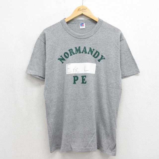 ラッセル 80s 半袖Tシャツ NORMANDY グレー メンズL相当 | 古着