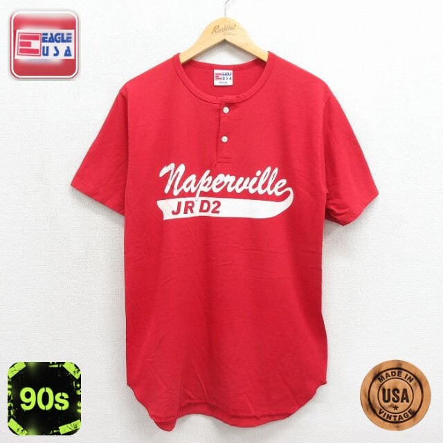 90s 半袖Tシャツ Naperville レッド メンズM相当 | 古着