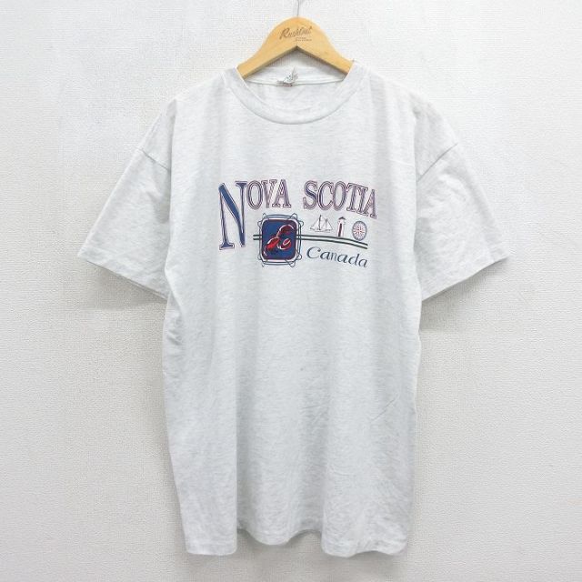 90s 半袖Tシャツ NOVA 霜降りグレー メンズXL相当 | 古着