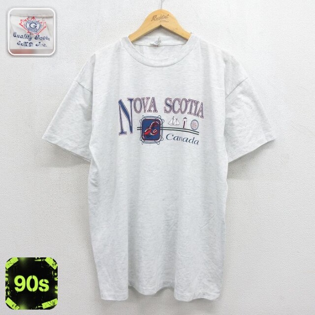 90s 半袖Tシャツ NOVA 霜降りグレー メンズXL相当 | 古着