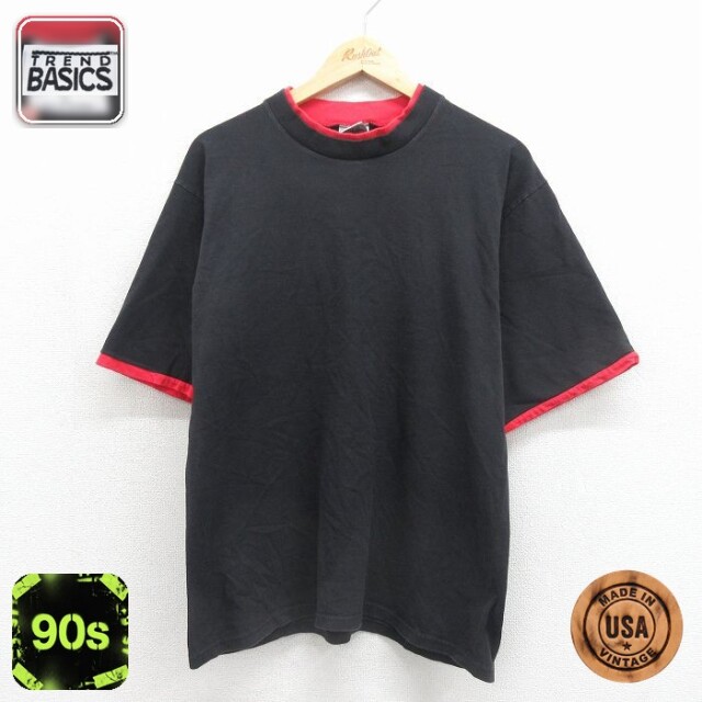 90s 半袖Tシャツ ブラック メンズL相当 | 古着