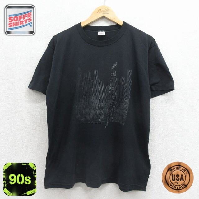 90s 半袖Tシャツ ビル ブラック メンズL相当 | 古着