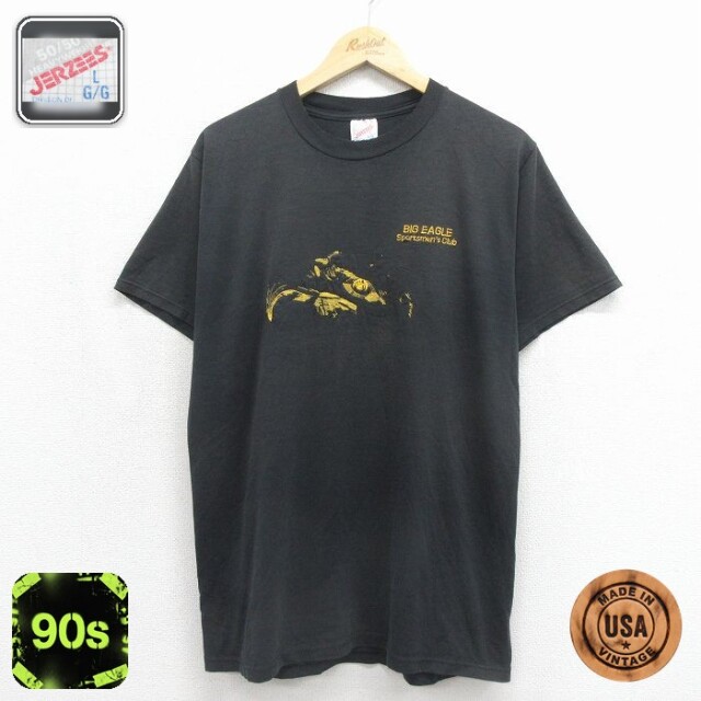 90s 半袖Tシャツ イーグル ブラック メンズL相当 | 古着