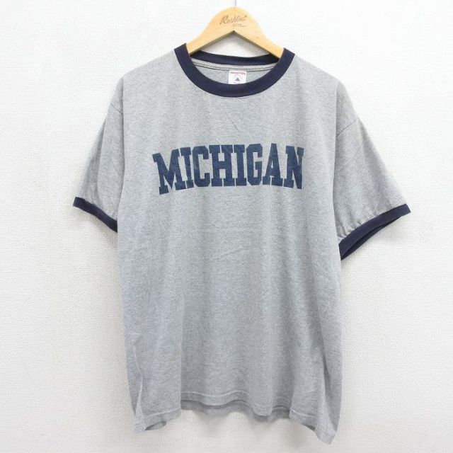 00s 半袖Tシャツ ミシガン グレー メンズXL相当 | 古着