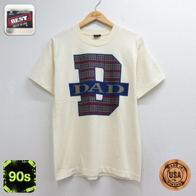 フルーツオブザルーム 90s 半袖Tシャツ DAD ベージュ メンズM相当 | 古着
