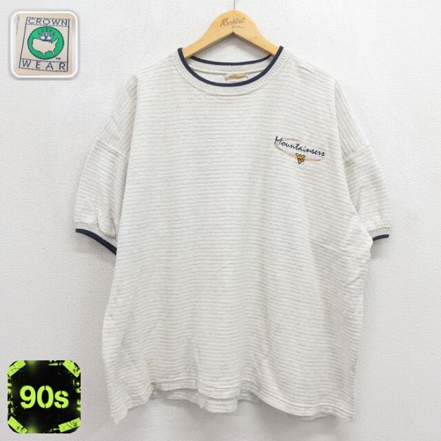 ウエストバージニアマウンテニアーズ 90s 半袖Tシャツ カレッジ ベージュ メンズXL相当 | 古着