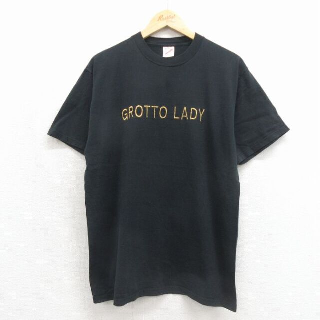 90s 半袖Tシャツ GROTTO ブラック メンズL相当 | 古着