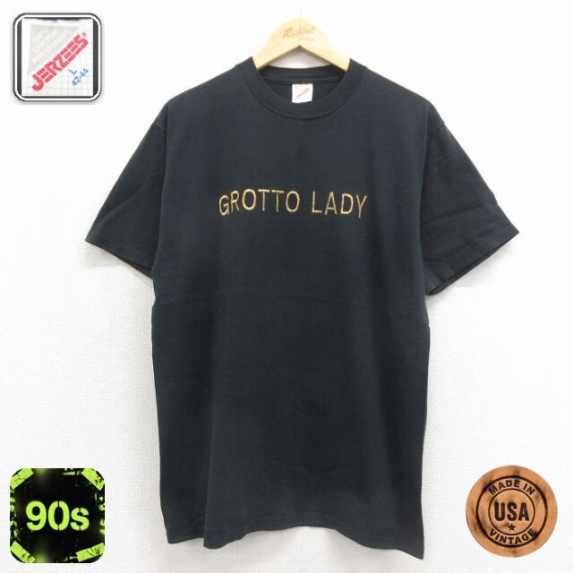 90s 半袖Tシャツ GROTTO ブラック メンズL相当 | 古着