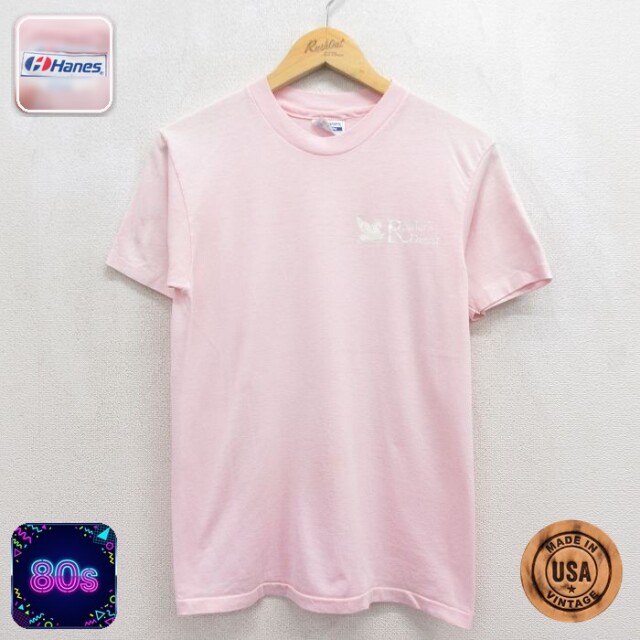 ヘインズ 80s 半袖Tシャツ ペガサス ピンク メンズS相当 | 古着