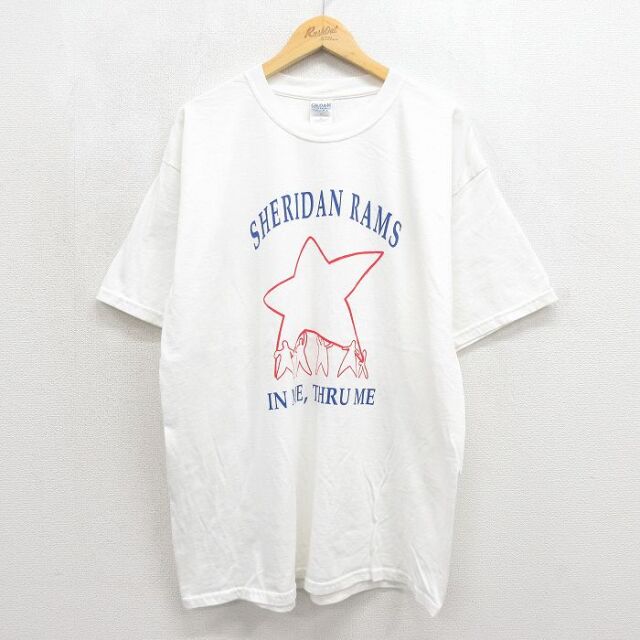 半袖Tシャツ 星 ホワイト メンズXL相当 | 古着