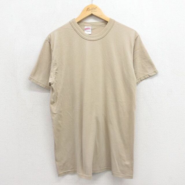 半袖Tシャツ 無地 ベージュ メンズL相当 | 古着