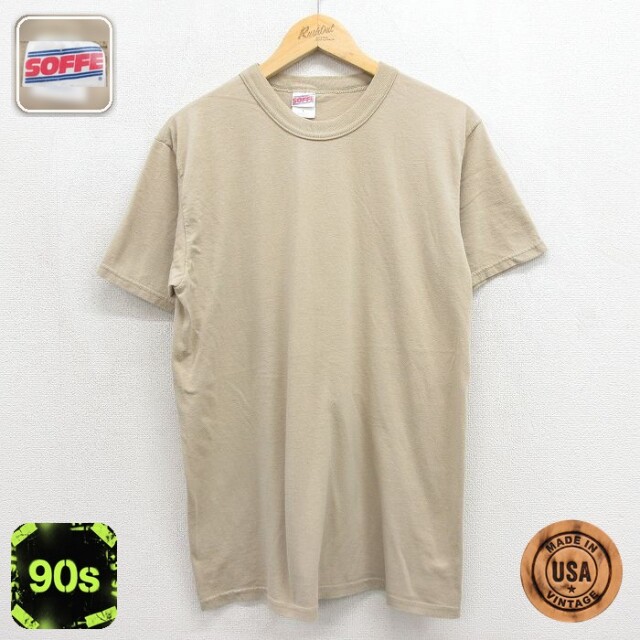 半袖Tシャツ 無地 ベージュ メンズL相当 | 古着