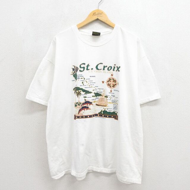 90s 半袖Tシャツ セントクロイ島 ホワイト メンズXL相当 | 古着