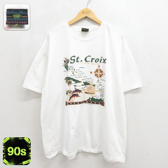 90s 半袖Tシャツ セントクロイ島 ホワイト メンズXL相当 | 古着