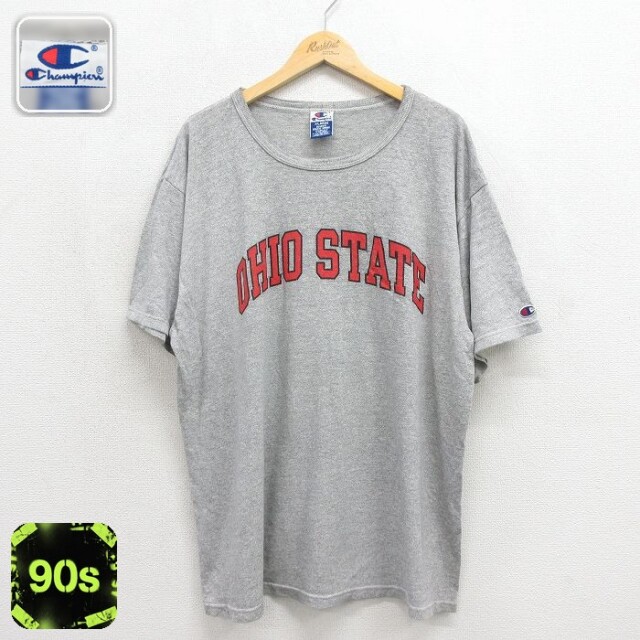 チャンピオン 90s 半袖Tシャツ オハイオ グレー メンズXL相当 | 古着