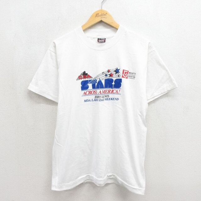フルーツオブザルーム 90s 半袖Tシャツ STARS ホワイト メンズL相当 | 古着