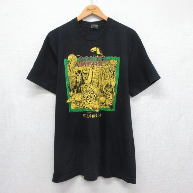フルーツオブザルーム 90s 半袖Tシャツ セントルイス動物園 ブラック メンズXL相当 | 古着