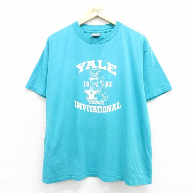 オニータ 90s 半袖Tシャツ YALE ライトブルー メンズXL相当 | 古着