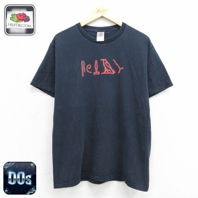 フルーツオブザルーム 00s 半袖Tシャツ 古代文字 ブラック メンズL相当 | 古着