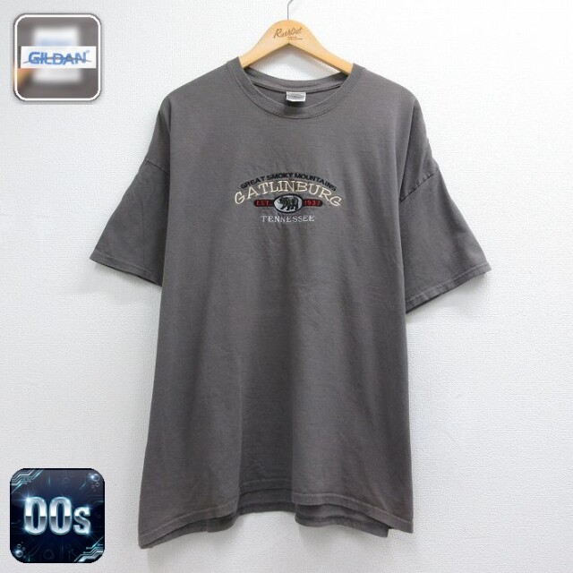 00s 半袖Tシャツ GATLINBURG クマ刺繍 グレー メンズXL相当 | 古着