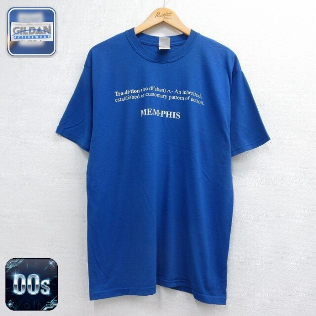 00s 半袖Tシャツ MEMPHIS ブルー メンズL相当 | 古着