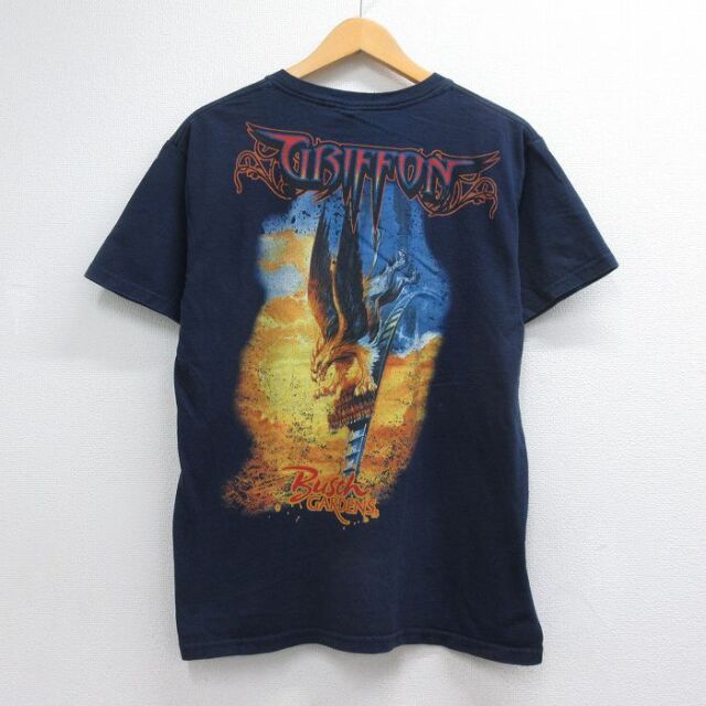 00s 半袖Tシャツ GRIFON ネイビー メンズM相当 | 古着