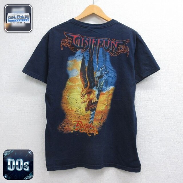 00s 半袖Tシャツ GRIFON ネイビー メンズM相当 | 古着