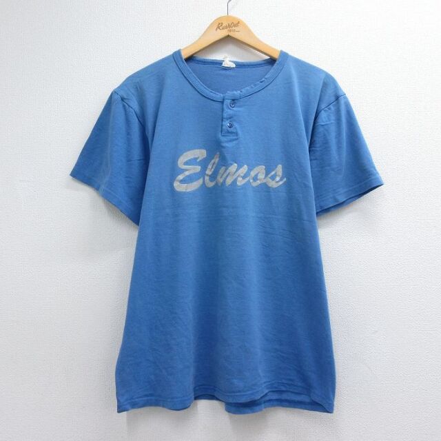 90s 半袖Tシャツ Elmos 22 ライトブルー メンズXL相当 | 古着