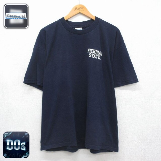 00s 半袖Tシャツ ミシガン ネイビー メンズXL相当 | 古着