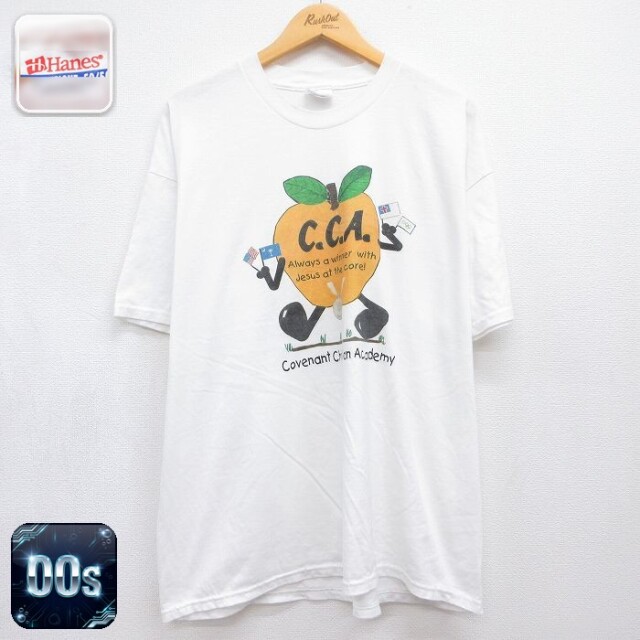 ヘインズ 00s 半袖Tシャツ CCA ホワイト メンズXL相当 | 古着