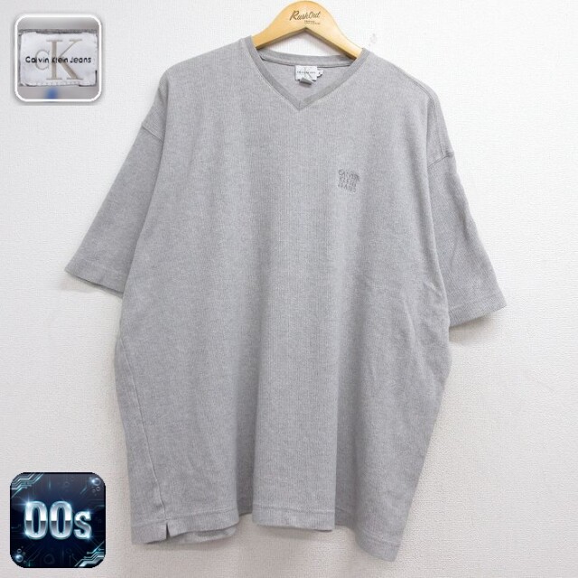 カルバンクライン 00s 半袖Tシャツ ワンポイントロゴ グレー メンズXL相当 | 古着