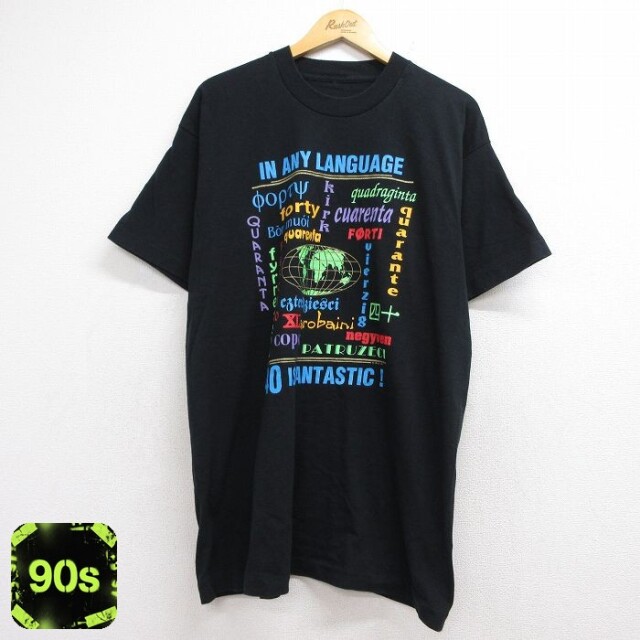 90s 半袖Tシャツ 気球 ブラック メンズXL相当 | 古着