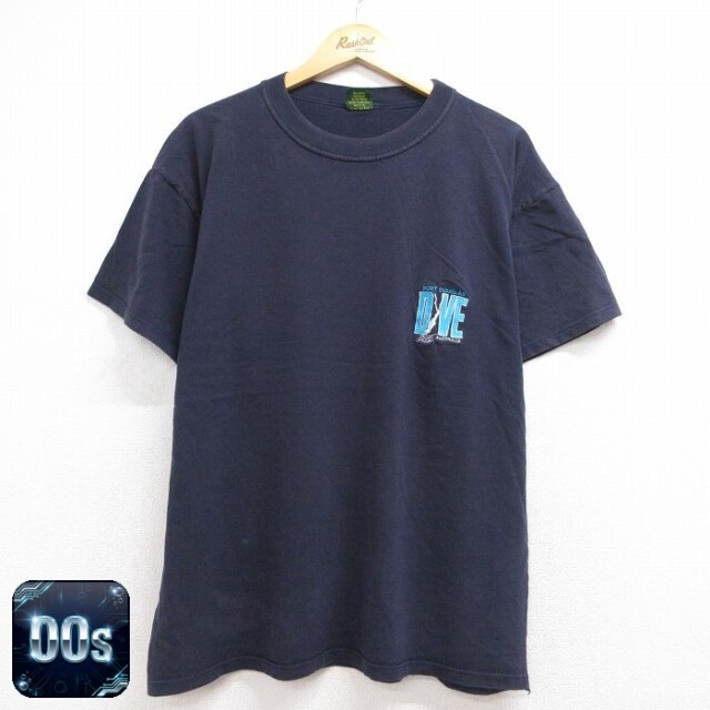 00s 半袖Tシャツ DIVE ネイビー メンズXL相当 | 古着