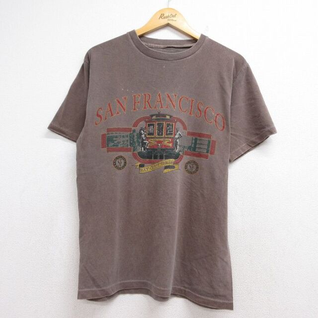 90s 半袖Tシャツ サンフランシスコ ブラウン メンズM相当 | 古着
