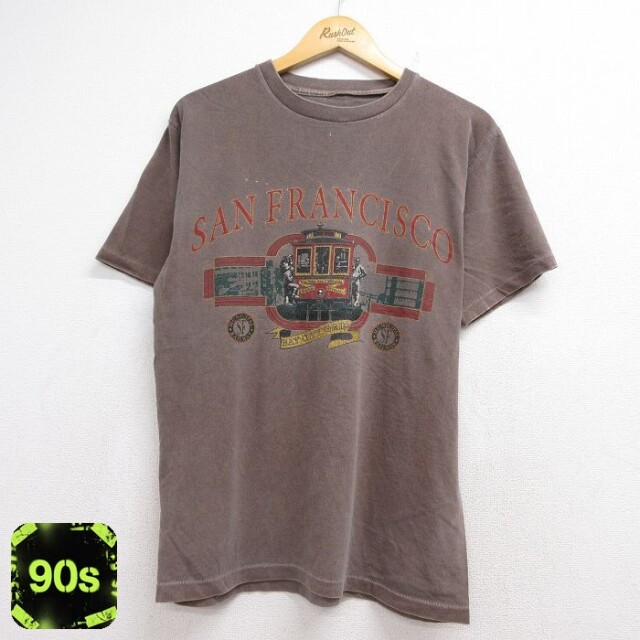 90s 半袖Tシャツ サンフランシスコ ブラウン メンズM相当 | 古着