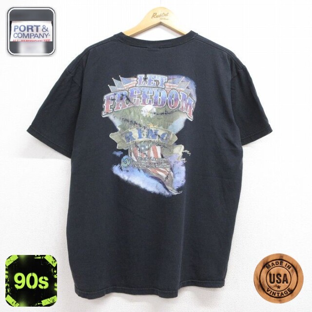 90s 半袖Tシャツ HONORING ブラック メンズXL相当 | 古着