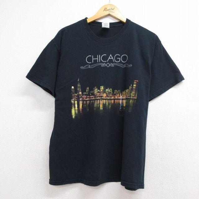 00s 半袖Tシャツ シカゴ ブラック メンズL相当 | 古着